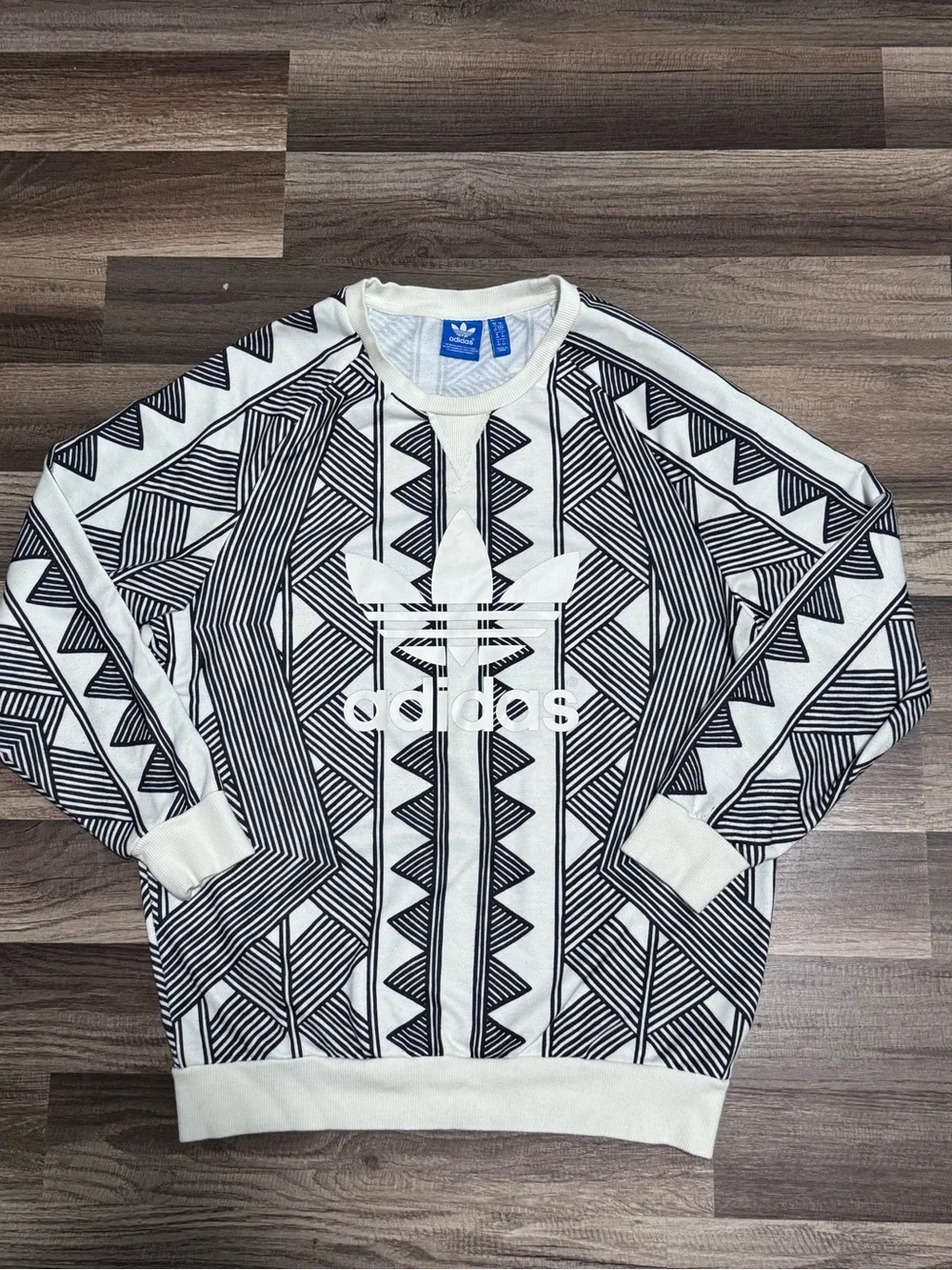 VTG Adidas Geometric Crewneck Sweater